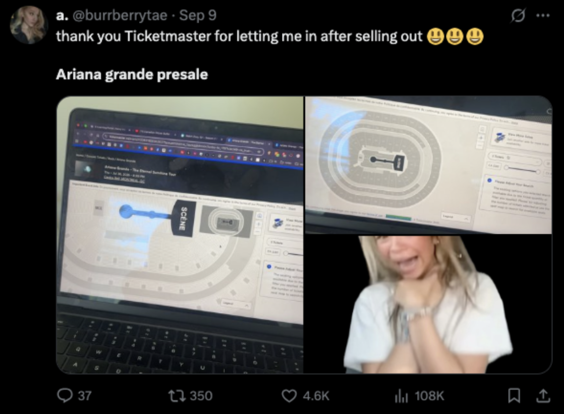 Fan complaint about ticket availability